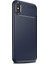 Apple iPhone Xs Max Karbon Desenli Negro Silikon Kılıf Lacivert 1