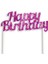 Pasta Süsü Evadan Simli Happy Bırthday Mor P1 1