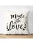 Made With Love Yazı Desenli Çift Taraflı Modern Süet Kırlent Kılıfı 1