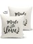 Made With Love Yazı Desenli Çift Taraflı Modern Süet Kırlent Kılıfı 2
