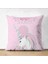 Çift Taraflı Baby Shower Unicorn At Tasarımlı Çocuk Odası Süet Yastık Kırlent Kılıfı 1