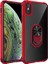 - Apple iPhone XS Max 6.5 - Kılıf Yüzüklü Arkası Şeffaf Koruyucu Mola Kapak - Kırmızı 1