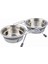 Trixie Köpek Mama Su Kabı, Tıkırtısız, Paslanmaz Çelik, 2 x 0,45 Lt/ø 13 Cm, Gri 1
