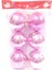Yılbaşı Yeni Yıl Süsü Çam Ağacı Süs Top 8 cm 6'lı Pembe 2