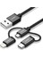 3 in 1 iOS Lightning Type-C Micro USB Şarj ve Data Kablosu Siyah 1