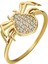 Zirkon Taşlı Spider Tasarım Gold Renk 925 Ayar Gümüş Bayan Yüzük 2