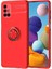 Samsung Galaxy M51 Kılıf Ultra Korumalı Yüzüklü Manyetik Ravel Silikon Kırmızı 1