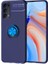 Oppo Reno 4 Kılıf Ultra Korumalı Yüzüklü Manyetik Ravel Silikon Lacivert 2