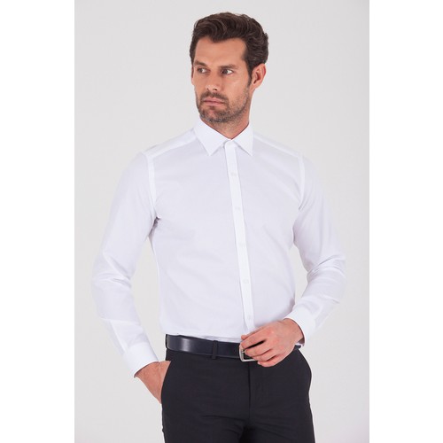 Hatemoğlu Slim Fit Beyaz Gömlek Hatemoğlu Slim Fit Beyaz Gömlek