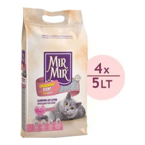 Mırmır Pudra Kokulu Topaklanan İnce Taneli Kedi Kumu 4 x 5 l Fiyatı
