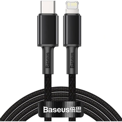 Baseus PD 20W USB-C to Lightning Şarj Kablosu 1 mt Siyah Apple Uyumlu Dayanıklı Kablo-CATLWJ-01