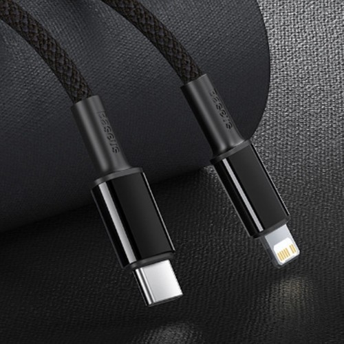 Baseus PD 20W USB-C to Lightning Şarj Kablosu 1 mt Siyah Apple Uyumlu Dayanıklı Kablo-CATLWJ-01