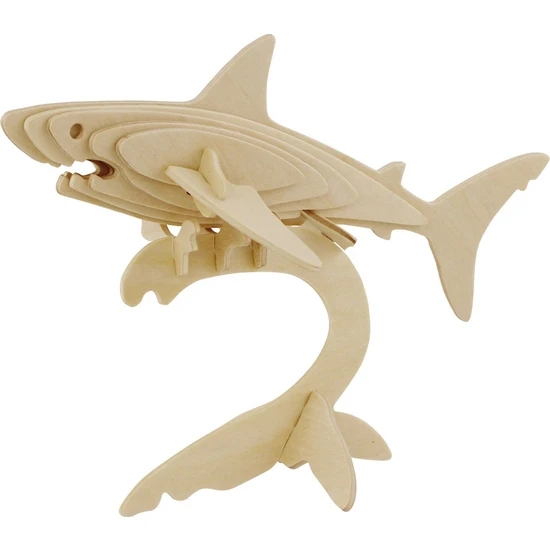 Robotime 3D Köpek Balığı Ahşap Puzzle JP229
