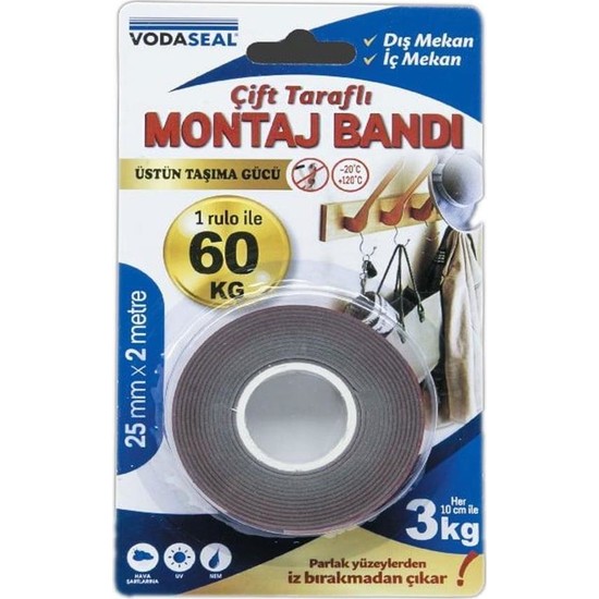 Vodaseal Çift Taraflı Yeşil Silikonlu Şeffaf Bant Montaj Fiyatı Vodaseal Çift Taraflı Yeşil Silikonlu Şeffaf Bant Montaj Fiyatı