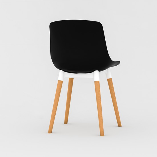 Sf Sandalye Fabrikası Shell Eames Sandalye Düz Siyah Fiyatı