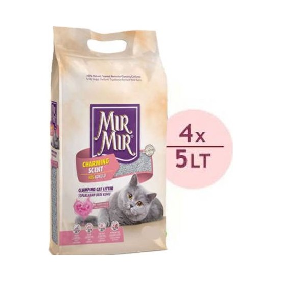 Mırmır Pudra Kokulu Topaklanan İnce Taneli Kedi Kumu 4 x 5 l Fiyatı