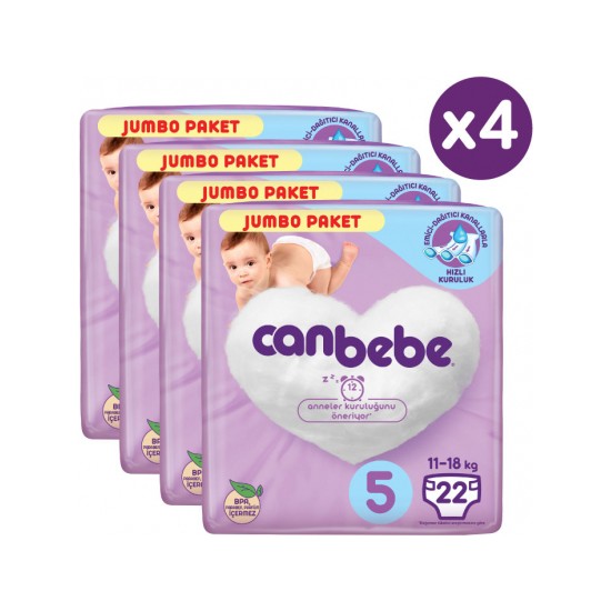 Canbebe Bebek Bezi Junior 5 Numara 88 �li Jumbo Paket Fiyatı