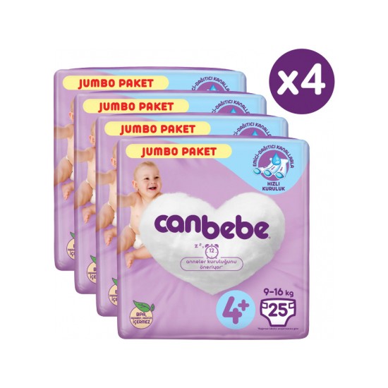 Canbebe Bebek Bezi Maxi 4+ Numara 100�LÜ Jumbo Paket Fiyatı
