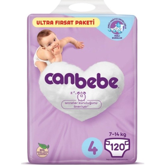 Canbebe Bebek Bezi No:4 Beden Maxı Ultra Fırsat Paketi - 120’LI