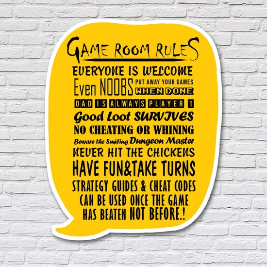 Geekbeyi Game Room Rules Duvar Dekoru Fiyatı Taksit Seçenekleri