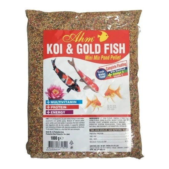 Ahm Koi Gold Fish Mini Mix Pond Pellet 1 kg