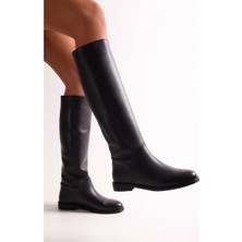 Shoeberry Kadın Siyah Cilt Mori Binici Çizme Rahat Kullanım İçin Şık Tasarım