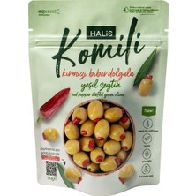 Komili Kırmızı Biber Dolgulu Yeşil Zeytin 170 gr