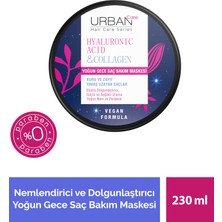 Hyaluronik Asit &  Kuru ve Cansız Saçlara Özel Yoğun Gece Saç Bakım Maskesi 230 Ml-Vegan