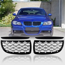 S-Dizayn Bmw 3 Serisi E90/E91 Ön Panjur Böbrek Parlak Siyah Çerçeveli Krom Diamond Model 2005-2008