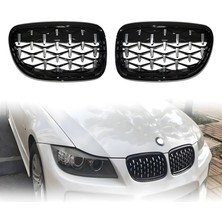 S-Dizayn Bmw 3 Serisi E90/E91 Ön Panjur Böbrek Parlak Siyah Çerçeveli Krom Diamond Model 2009-2012