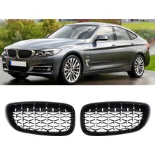 S-Dizayn Bmw 3 Serisi Gt F34 Gt Ön Panjur Böbrek Parlak Siyah Çerçeveli Krom Diamond Model 2012-2017