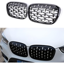 S-Dizayn Bmw X1 F48/F49 Ön Panjur Böbrek Parlak Siyah Çerçeveli Krom Diamond Model 2016 Üzeri