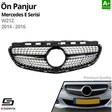 S-Dizayn Mercedes E-Class W212 Ön Panjur  Parlak Siyah Piano Black Diamond Model 2014-2016