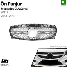 S-Dizayn Mercedes CLA180 W117 Ön Panjur  Parlak Siyah Çerçeveli Krom Diamond Model 2014-2019