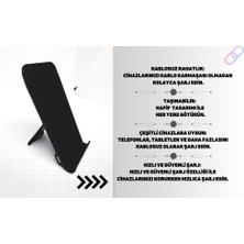 Cosmostech Kablosuz Şarj Cihazı Standı / Kablosuz ve USB ile Şarj Edilebilir Şık Şarj standı