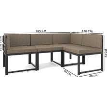 Wood House Ceylin 4'lü Koltuk Takımı (MUTFAK,BAHÇE,BALKON,OTURMA ODASI)