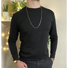 Betimoda Erkek Slim Fit Dar Kesim Bisiklet Yaka Uzun Kol Pamuklu Tişört