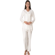 Effortt Ekru Hamile Lohusa Pijama Takımı
