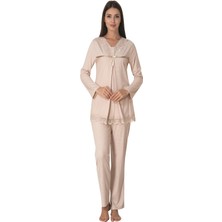 Effortt Kahverengi Hamile Lohusa Pijama Takımı