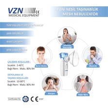 Vzn Yeni Nesil SARJ EDİLEBİLİR Taşınılabilir Mesh Nebülizatör cihazı