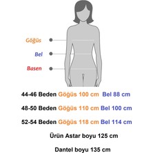 Modayız Kruvaze Yaka Uzun Kol Büyük Beden Dantel Elbise 41A-2450