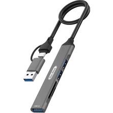 Go Des GD-UC707 Usb3.0 + Usb2.0 + Sd/tf Bağlantılı Type-C Usb-A 5in2 Hub