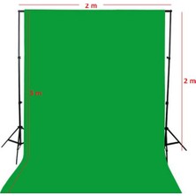 Rabsev 2 x 3 m Yeşil Fon Perde + Fon Standı Seti 4 Mandal Green Screen Background