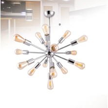 Sedef 16'lı Krom Boyalı E27 Spor Sarkıt Avize