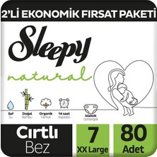 Sleepy Natural 2'li Eko Fırsat Paketi Bebek Bezi 7 Numara Xxlarge 80 Adet