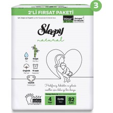 Sleepy Natural 2'li Süper Fırsat Paketi Bebek Bezi 4 Numara Maxi 246 Adet