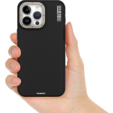 YoungKit iPhone 15 Pro Max Uyumlu Kılıf Magsafe Şarj Özellikli Youngkit 600D Kevlar Kapak Kırmızı