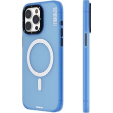 YoungKit iPhone 15 Pro Uyumlu Kılıf Magsafe Şarj Özellikli Youngkit Colored Sand Serisi Kapak Mavi