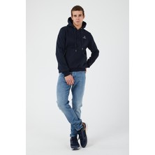 Uniqroy Casual Confort Kapüşonlu Lacivert Sweatshirt