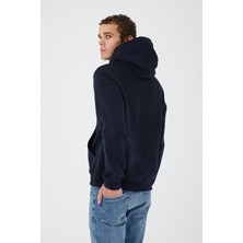 Uniqroy Casual Confort Kapüşonlu Lacivert Sweatshirt